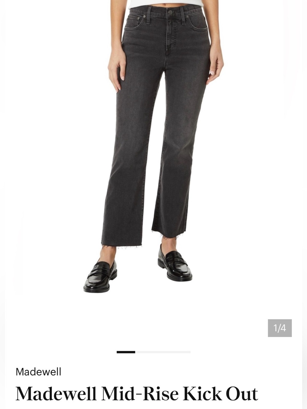 Madewell Mid-Rise Kick Out Jeans - Washed Black